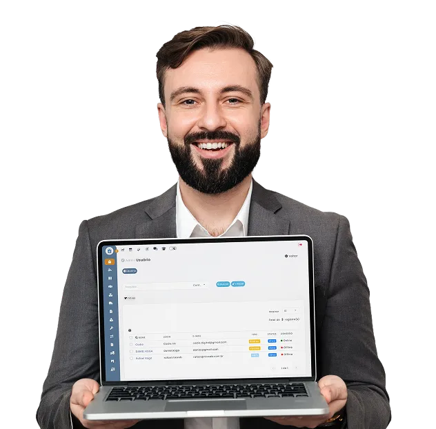 Consultor Nixloc apresentando o sistema